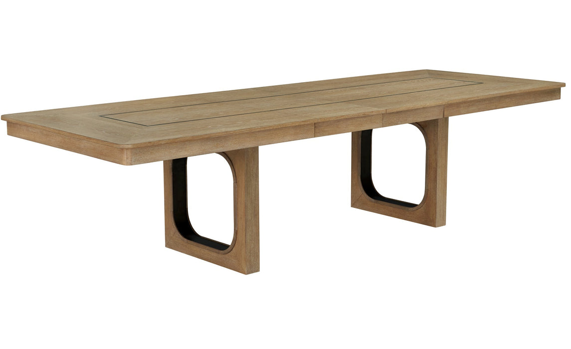 Modern Furniture - Escape 84' Extendable Dining Table in Glazed Natural Oak & Metal - DESC#84REC-2 SET