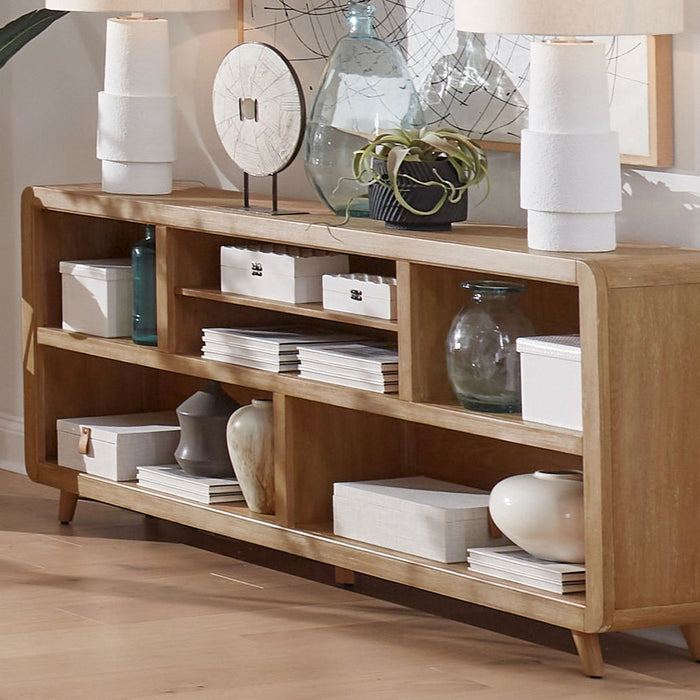 Modern Furniture - Escape 72' Console Table Bookcase in Glazed Natural Oak - ESC#72OC