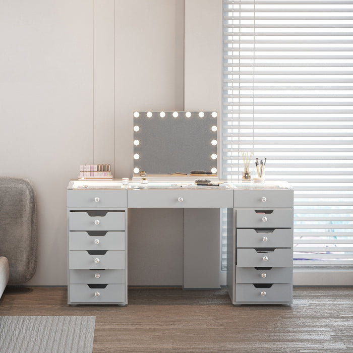 VANITII Eva Vanity Desk - 13 Storage Drawers