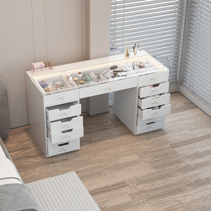 VANITII Eva Vanity Desk - 13 Storage Drawers