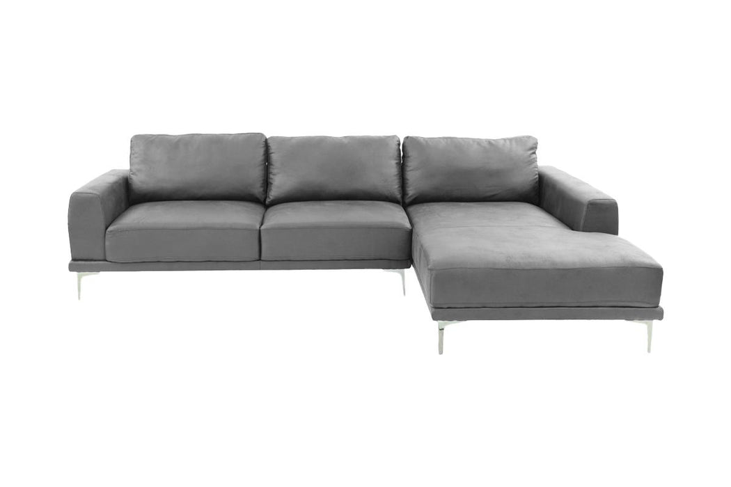 2-Piece Sectional Set W/ 2 Accent Pillows - Antique Grey