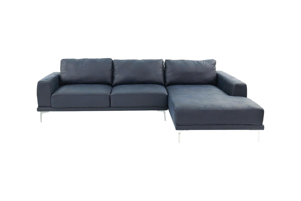 2-Piece Sectional Set W/ 2 Accent Pillows - Antique Ink Blue