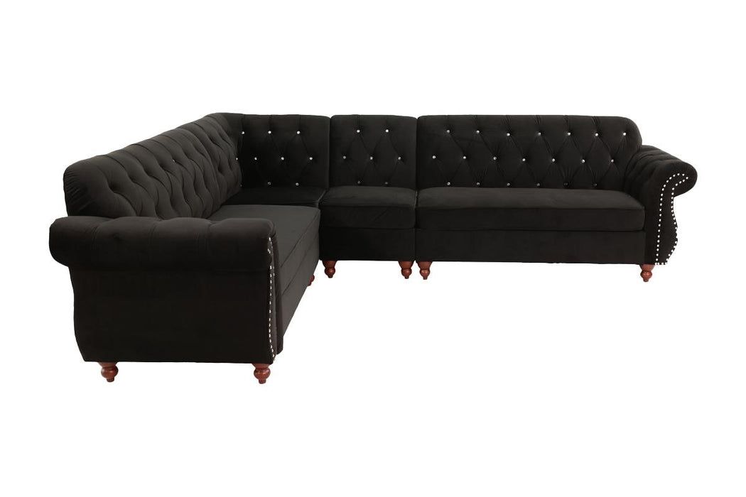 4-Piece Sectional Set - Black