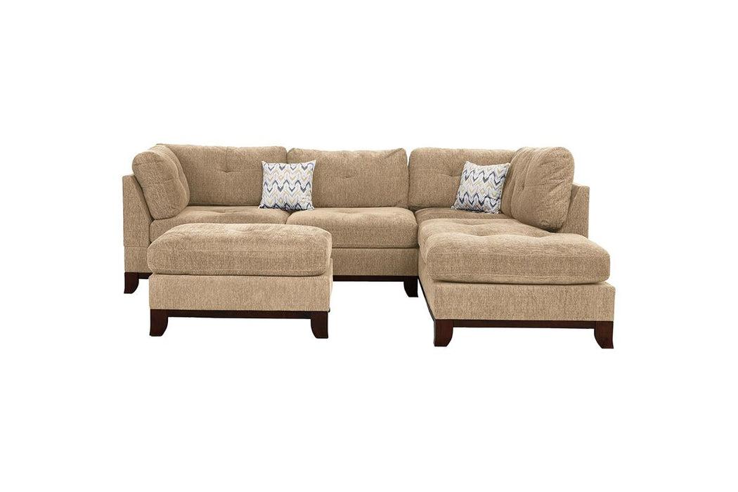 3pc Reversible Sectional W/ Ottoman - Camel