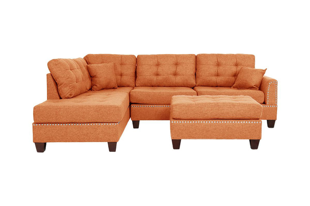 3pc Reversible Sectional Set W/ Ottoman - Citrus