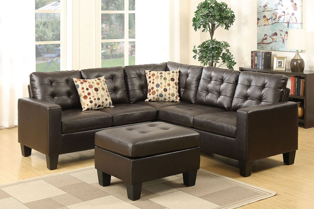 4pc Modular Sectional W/ Ottoman - Espresso