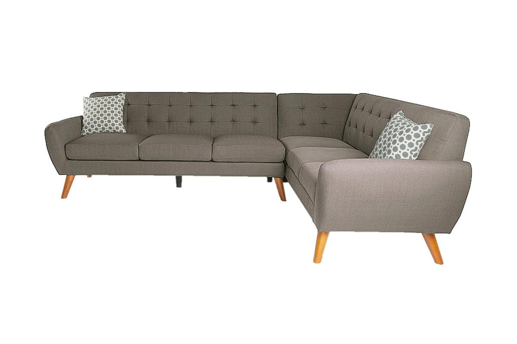 Left Facing Sofa, Right Facing Loveseat Wedge Sectional Set - Grey