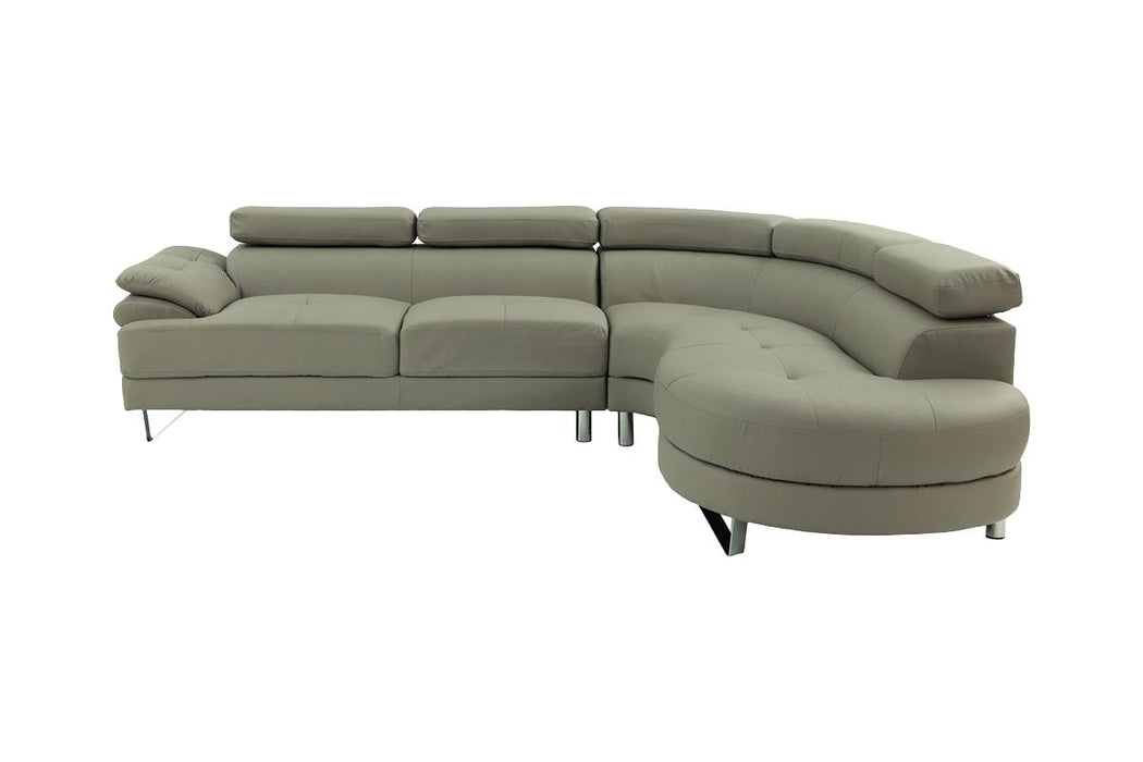 Left Facing Sofa, Right Facing Chaise Sectional Set - Light Grey