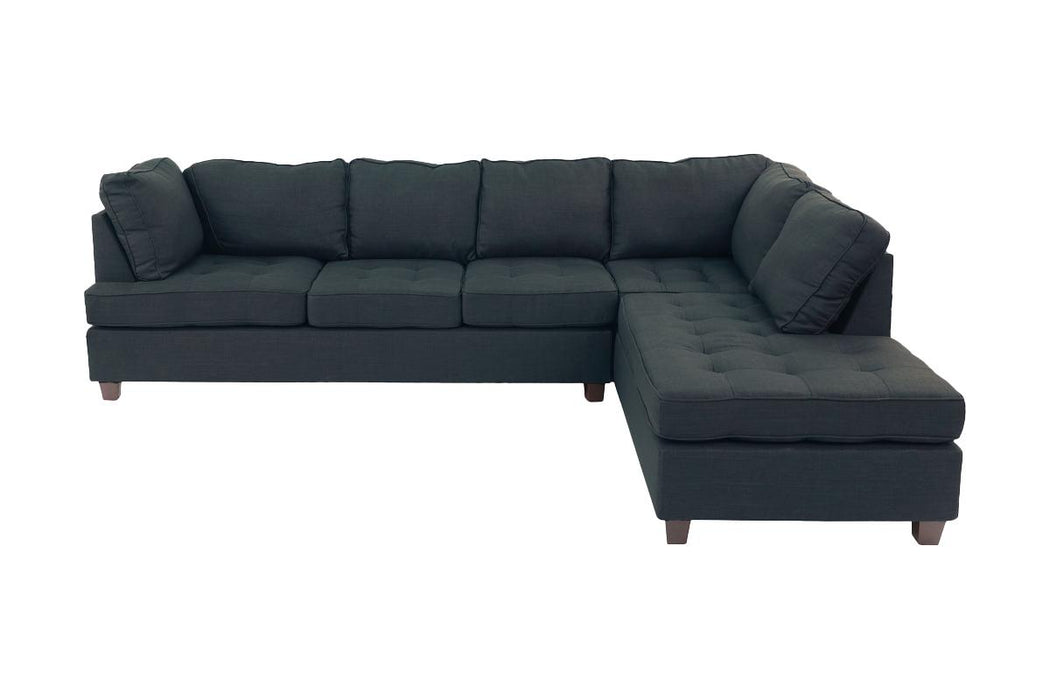 2pc Reversible Sectional W/2 Accent Pillows - Dark Blue