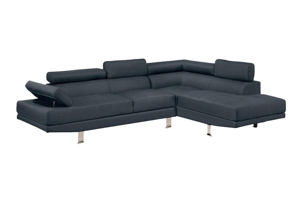 Left Facing Sofa, Right Facing Chaise Sectional Set - Dark Blue