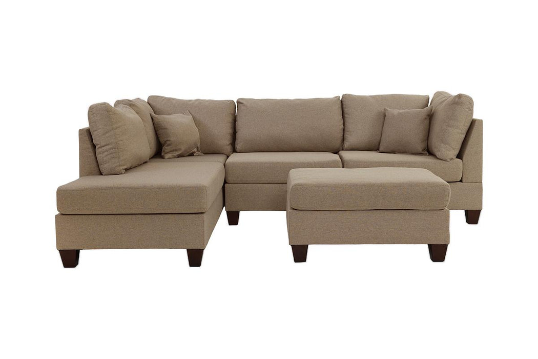 3pc Reversible Sectional W/ Ottoman - Sand