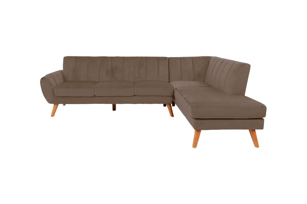 2-Piece Sectional with Accent Pillows - Light Brown