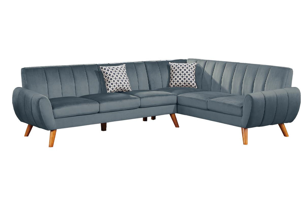 2-Piece Sectional with Accent Pillows - Dark Grey