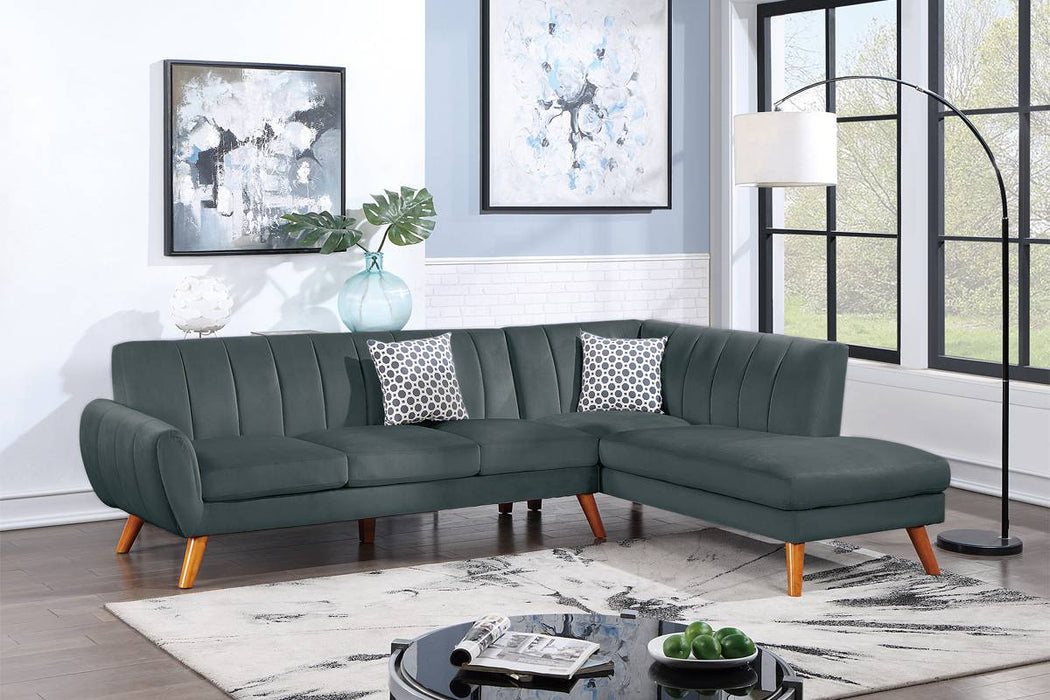 2-Piece Sectional with Accent Pillows - Dark Grey