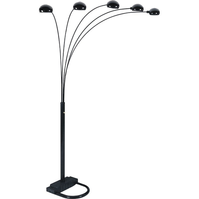 Peacock Arc Black 82' Floor Lamp