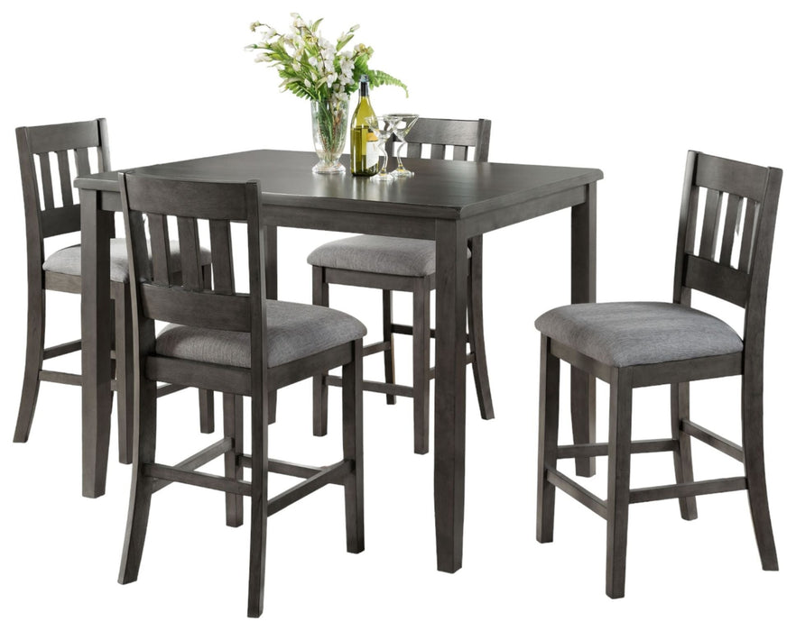 Vilo Home Ithaca Gray 5 Piece Counter Height Dining Set