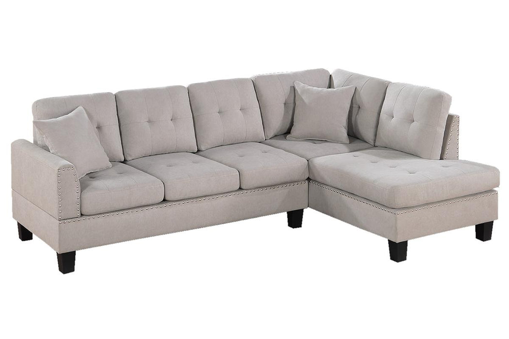 2-Piece Sectional with Accent Pillows - Mushroom