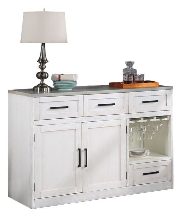 Vilo Home Lido Bay 2 Tone Coastal Server/TV Stand with Stem Wear Storage