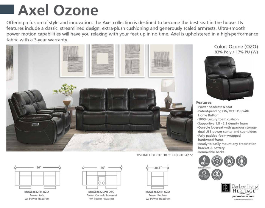 Modern Furniture - Axel Power Recliner in Ozone - Set of 2 - MAXE#812PH-OZO