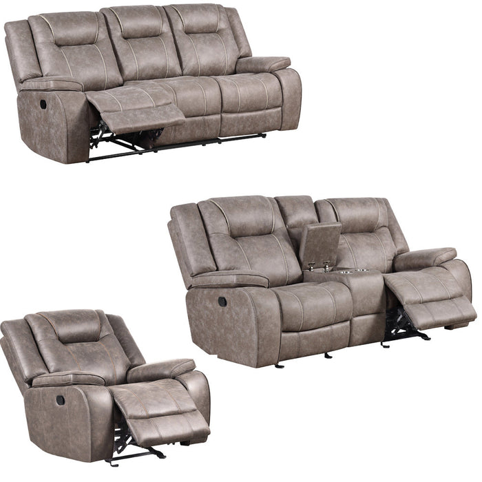 Modern Living - Blake 3 Piece Manual Living Room Set in Desert Taupe - MBLA#832-DTAU-3SET