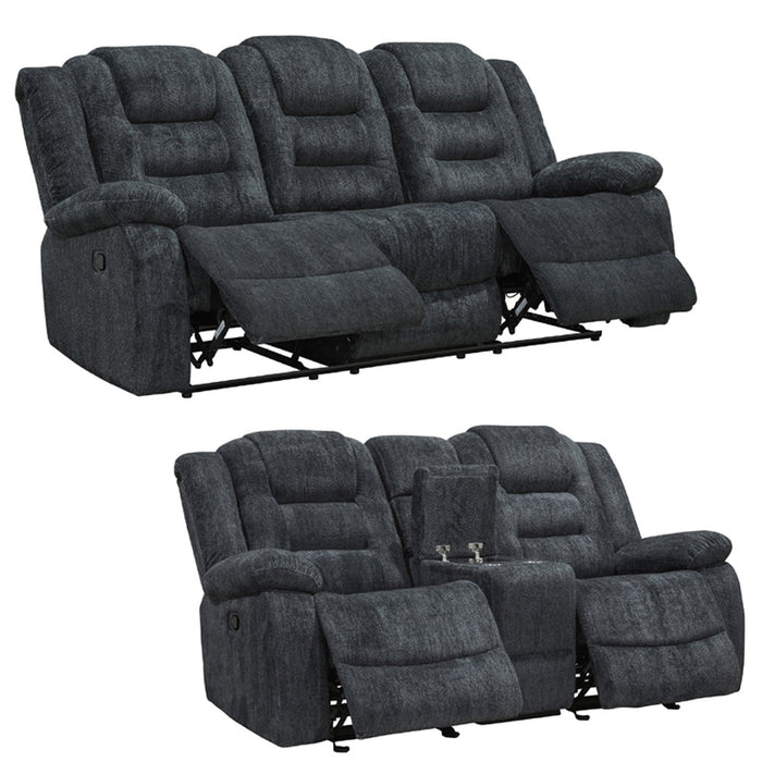 Modern Living - Bolton 2 Piece Manual Dual Reclining Sofa Set in Misty Storm - MBOL#832-MISS-2SET