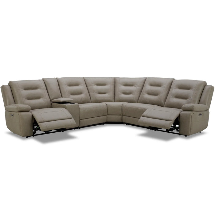 Modern Living - Caldwell 6 Piece Modular Power Reclining Sectional in Tahoe Fog - MCAL-PACKA(H)-TACH