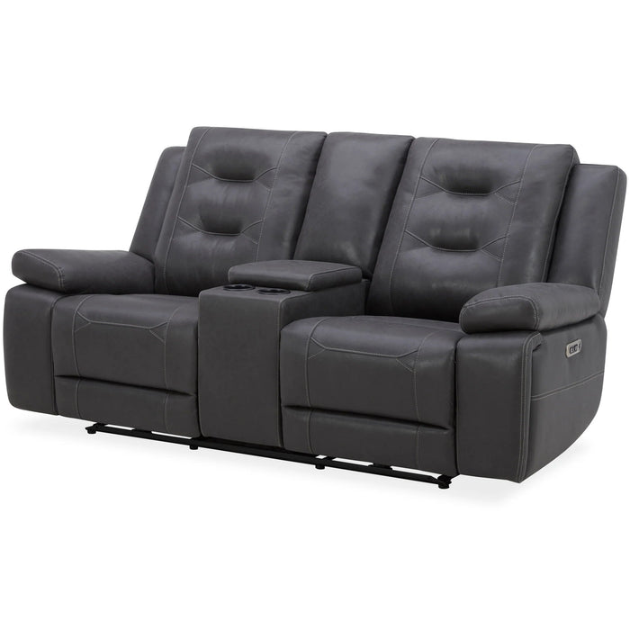 Modern Living - Caldwell 2 Piece Power Reclining Living Room Set in Tahoe Charcoal - MCAL-321PH-TACH-2SET