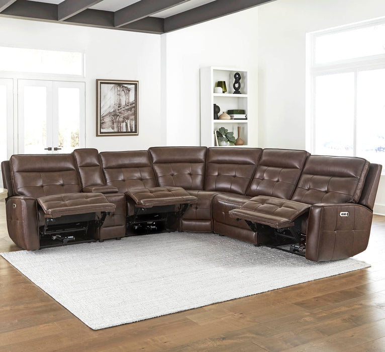 Modern Living - Canterbury 6 Piece Modular Power Reclining Sectional Sofa in Acorn - MCAN-PACKA(HZ)-ACO