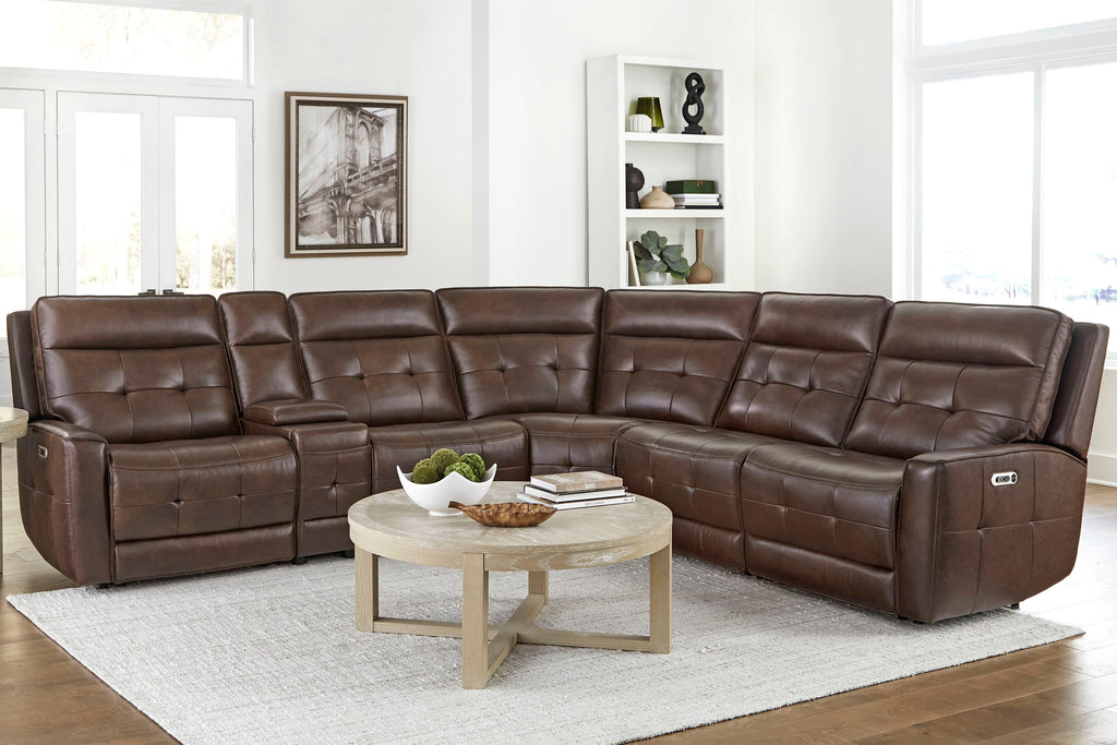 Modern Living - Canterbury 6 Piece Modular Power Reclining Sectional Sofa in Acorn - MCAN-PACKA(HZ)-ACO