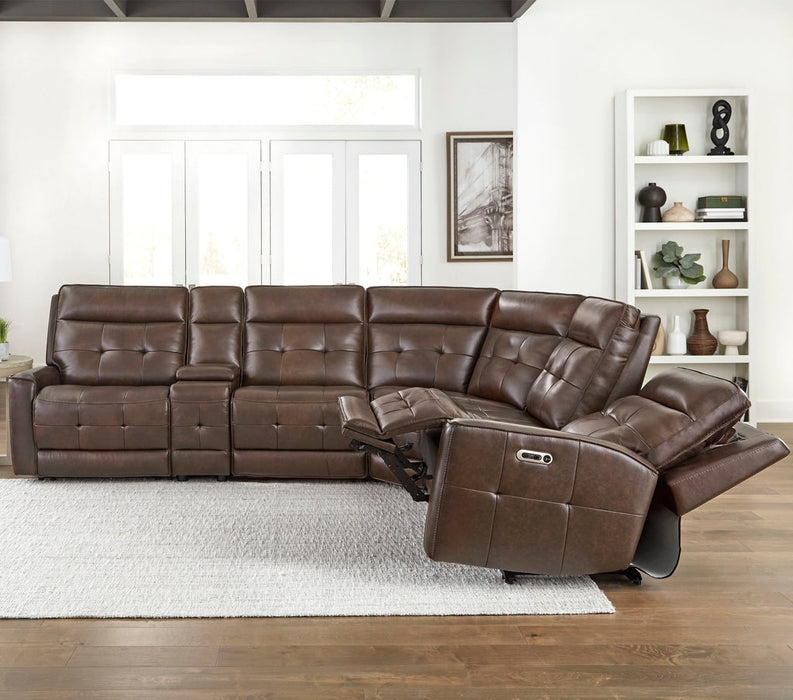 Modern Living - Canterbury 6 Piece Modular Power Reclining Sectional Sofa in Acorn - MCAN-PACKA(HZ)-ACO