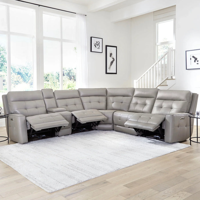 Modern Living - Canterbury 6 Piece Modular Power Reclining Sectional in Pewter - MCAN-PACKA(HZ)-PEW