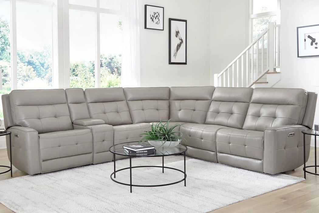 Modern Living - Canterbury 6 Piece Modular Power Reclining Sectional in Pewter - MCAN-PACKA(HZ)-PEW