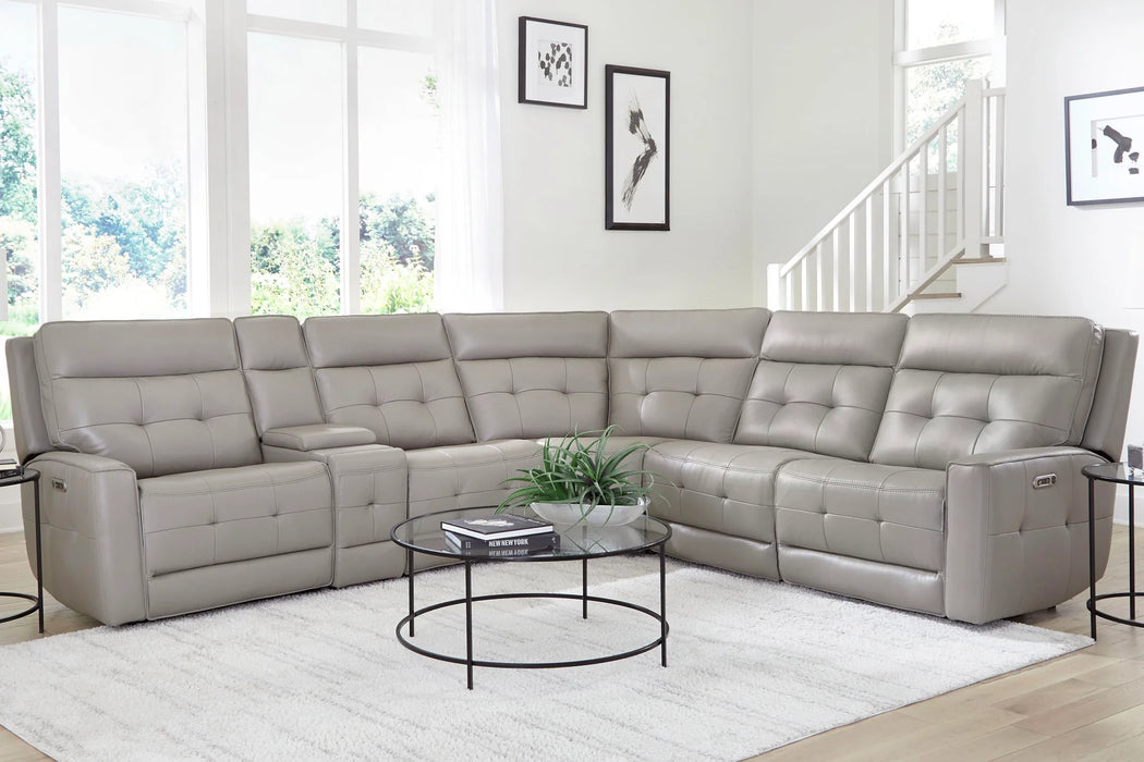 Modern Living -  Canterbury Pewter 6 Piece Zero Gravity Modular Power Reclining Sectional in Pewter - MCAN-PACKA(HZ)-PEW