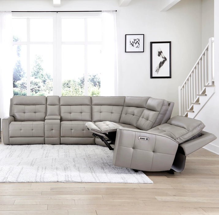 Modern Living -  Canterbury Pewter 6 Piece Zero Gravity Modular Power Reclining Sectional in Pewter - MCAN-PACKA(HZ)-PEW