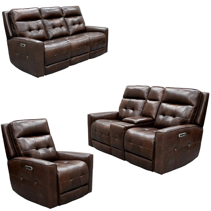 Modern Living - Canterbury 3 Piece Power Reclining Living Room Set in Acorn - MCAN#832PHZ-ACO-3SET