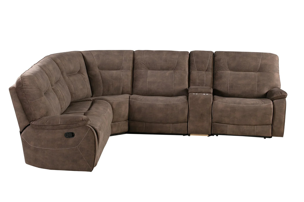 Modern Living - Cooper 6 Piece Reclining Sectional in Shadow Brown - MCOO-PACKA-SBR