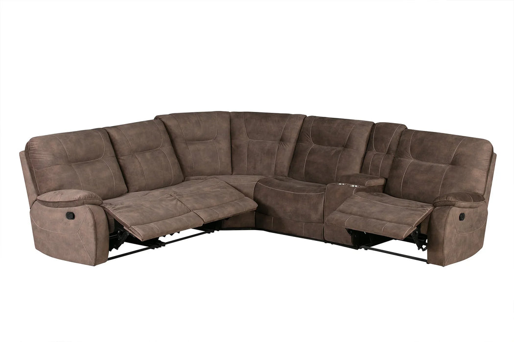 Modern Living - Cooper 6 Piece Reclining Sectional in Shadow Brown - MCOO-PACKA-SBR