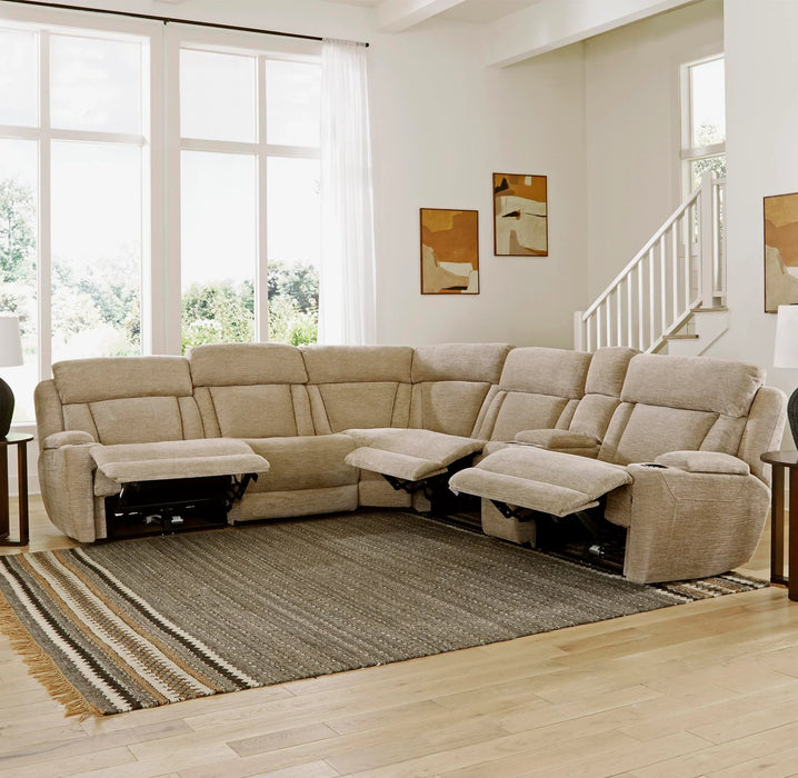 Modern Living - Dalton 6 Piece Reclining Sectional in Lucky Fawn - MDAL-PACKT(H)-LFA