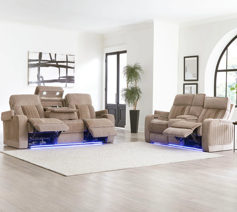 Modern Living - Equinox 2 Piece Power Reclining Sofa Set in Mushroom - MEQU#834PH-MURM-2SET