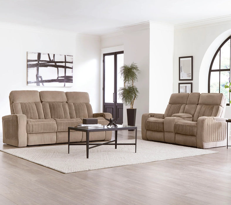 Modern Living - Equinox 2 Piece Power Reclining Sofa Set in Mushroom - MEQU#834PH-MURM-2SET