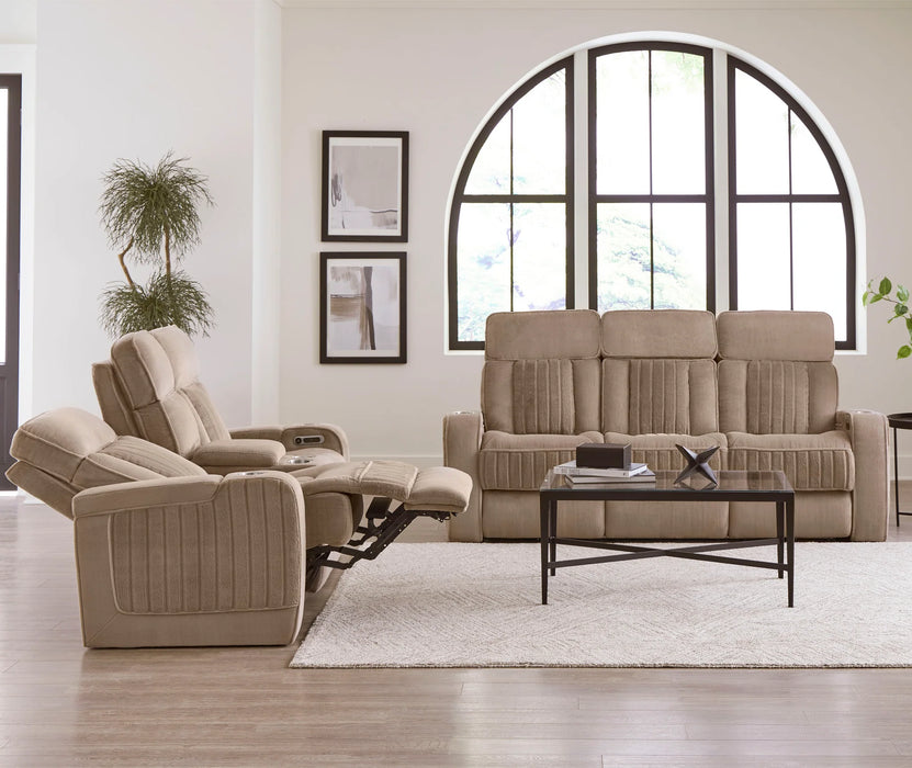 Modern Living - Equinox 2 Piece Power Reclining Sofa Set in Mushroom - MEQU#834PH-MURM-2SET