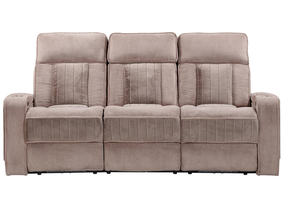 Modern Living - Equinox Power Reclining Sofa with Drop Down Table in Mushroom - MEQU#834PH-MURM