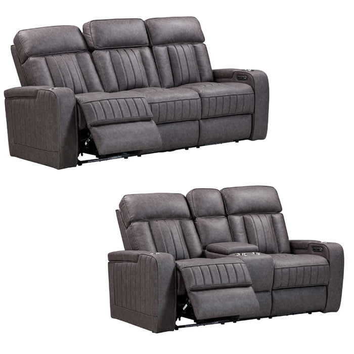 Modern Living - Equinox 2 Piece Power Reclining Sofa Set in Mercury - MEQU#834PH-MERC-2SET