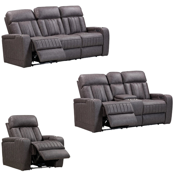 Modern Living - Equinox 3 Piece Power Reclining Living Room Set in Mercaury - MEQU-321PH-MERC