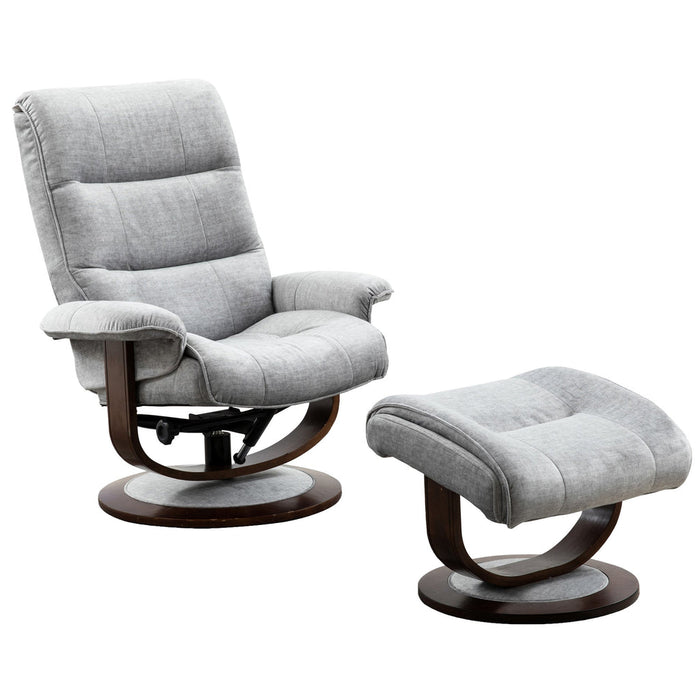 Modern Living - Knight Manual Reclining Swivel Chair and Ottoman in Haze - MKNI#212S-HAZ