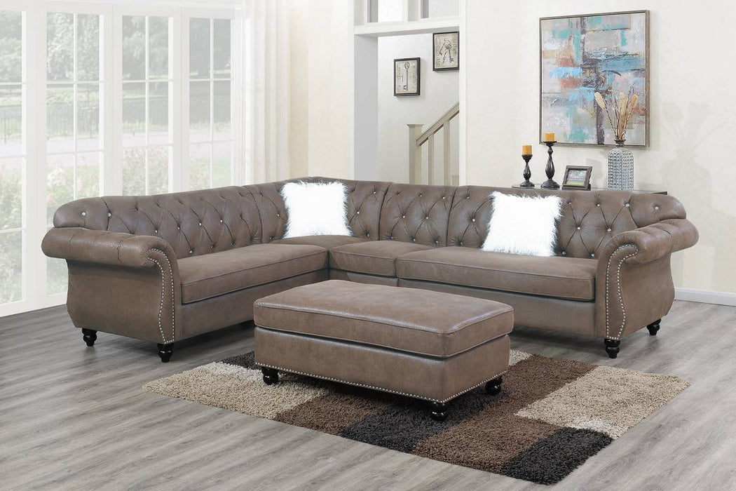 4-Piece Sectional Set - Dark Coffee