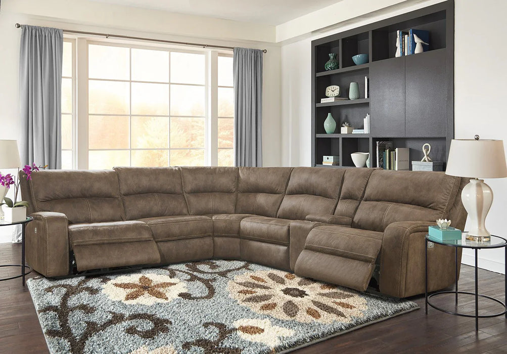 Modern Living - Polaris 6 Piece Sectional Sofa in Kahlua - MPOL-PACKA(H)-KA