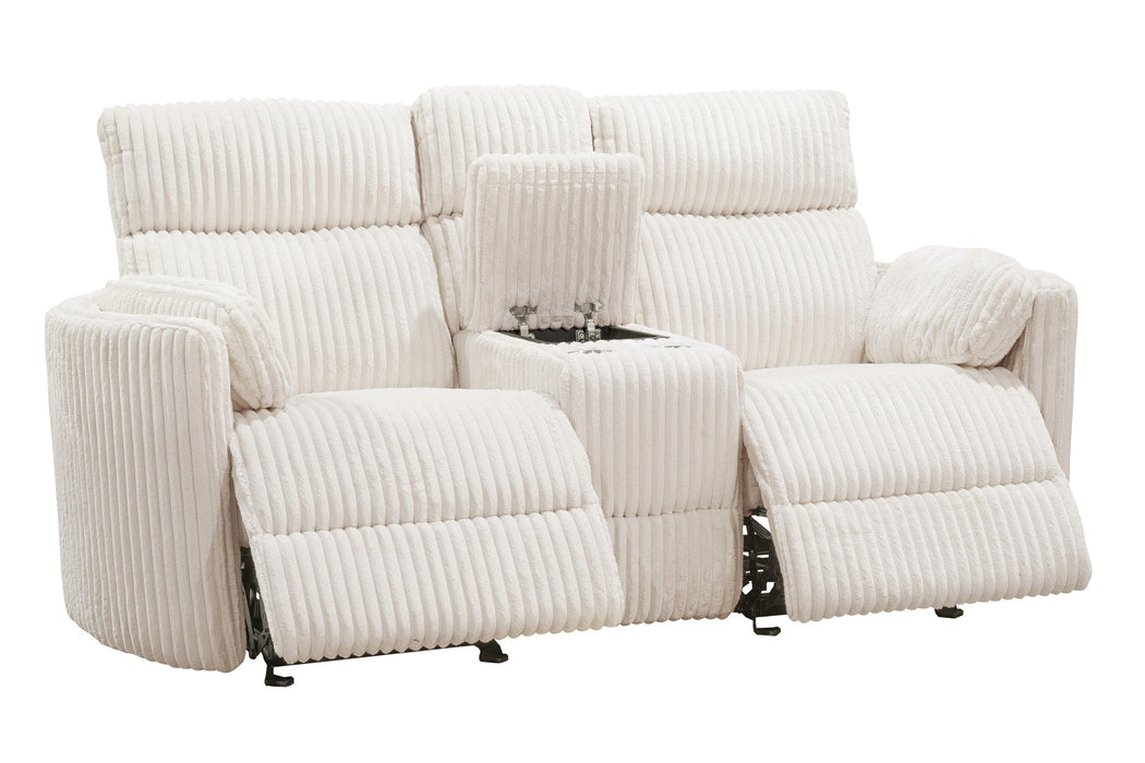 Modern Living - Radius Power Glider Reclining Console Loveseat in Ivory Off White - MRAD#822GP-XL-KRY