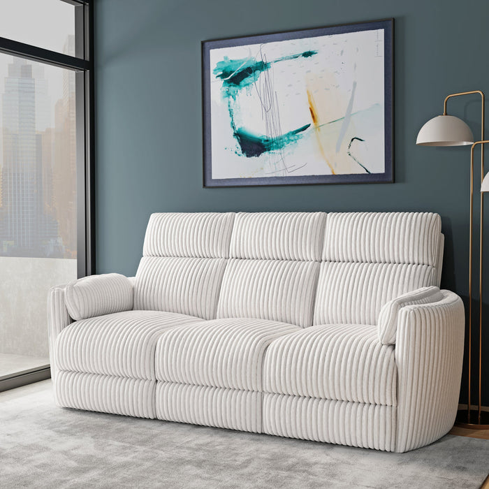 Modern Living - Radius Power Reclining Sofa in Mega Ivory Off White Fabric - MRAD#832P-MGIV