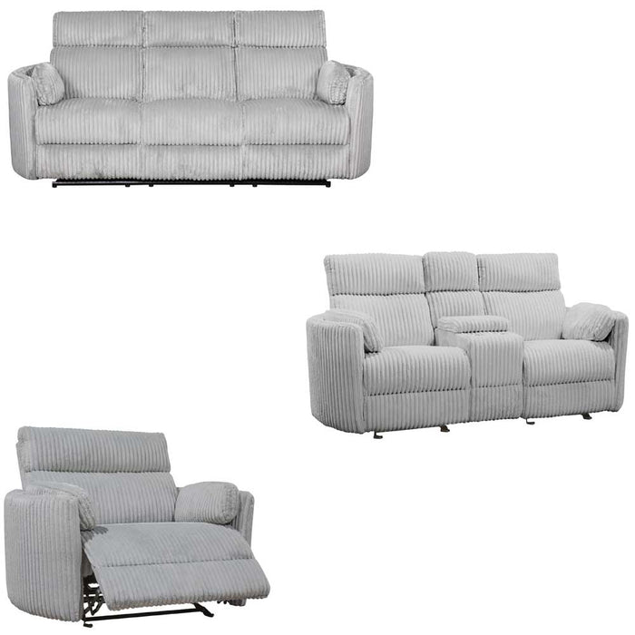 Modern Living - Radius 3 Piece Power Reclining Living Room Set in Mega Grey - MRAD#832P-822CPG-812GP-MGGR